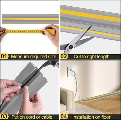 MYFAMIREA 10FT Floor Cord Cover Heavy Duty Cable Cover Protector 3 Channels - Image 5