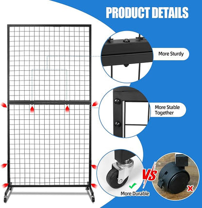 Grid Wall Panels, 2 Packs 3'x 6' Grid wall Panels Stand - Image 4