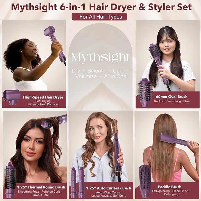 StyleVibe 6-in-1 Air Styler, Hair Dryer & Blow Dryer Brush - Image 2