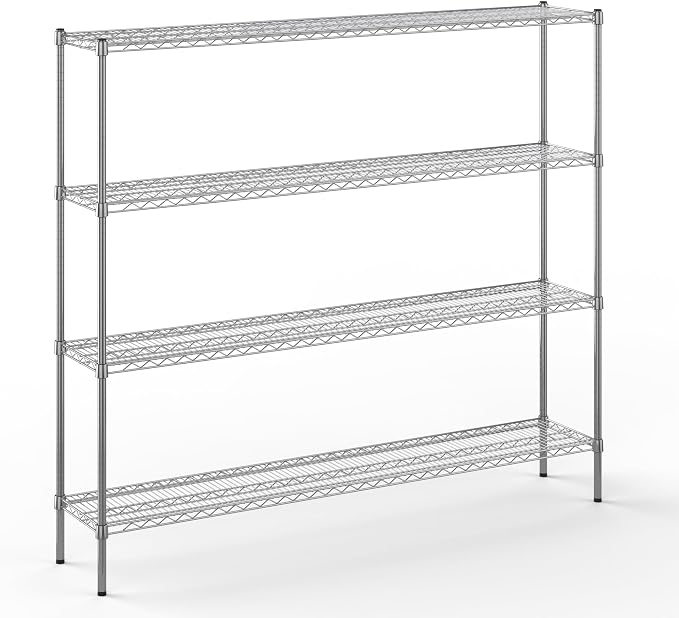 14" Deep x 72" Wide x 64" Height Wire Shelving Kit | 4-Tier | NSF Commercial by Regal+Altair