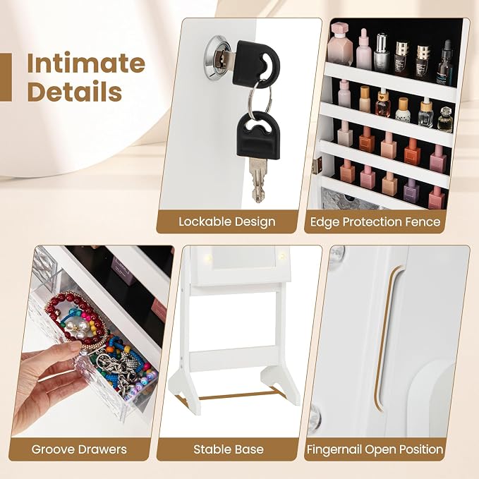 Giantex Standing Jewelry Armoire - Image 6