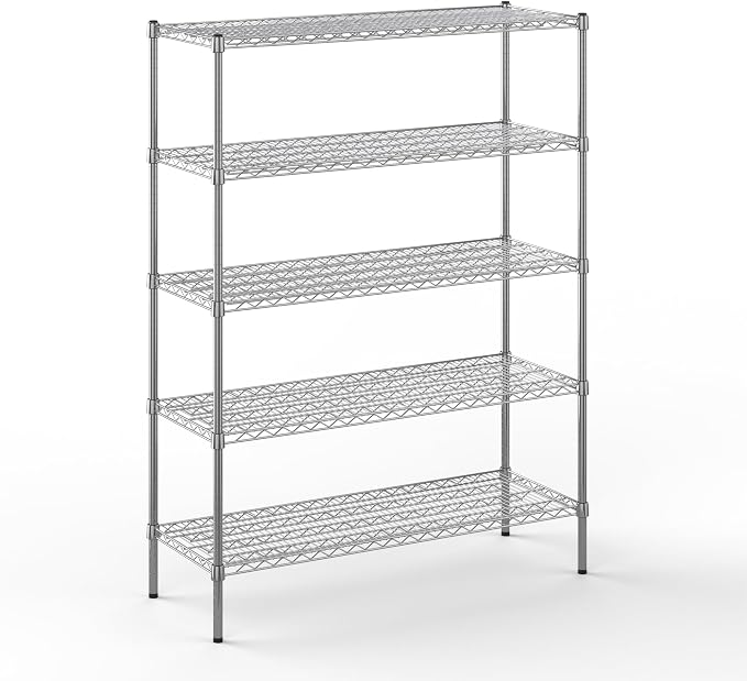 18" Deep x 48" Wide x 64" Height Wire Shelving Kit | 5-Tier | NSF Commercial by Regal+Altair