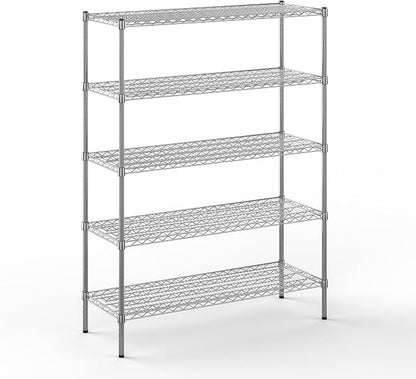 18" Deep x 48" Wide x 64" Height Wire Shelving Kit | 5-Tier | NSF Commercial by Regal+Altair