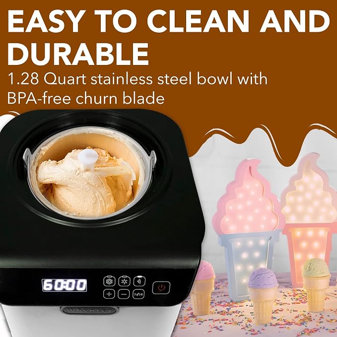 Whynter Ice Cream Maker Machine Automatic 1.28 Qt Upright - Image 4