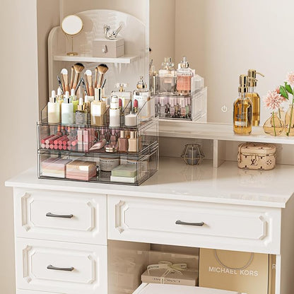 Clear Stackable Makeup Organizer - Image 2