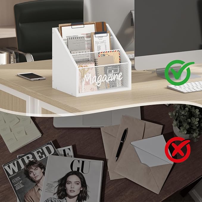 Magazine Holder, Wood Magazine Rack Floor, Mail Organizer Countertop, Magazine - Image 5
