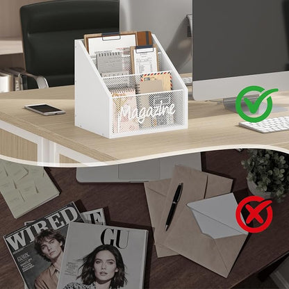 Magazine Holder, Wood Magazine Rack Floor, Mail Organizer Countertop, Magazine - Image 5