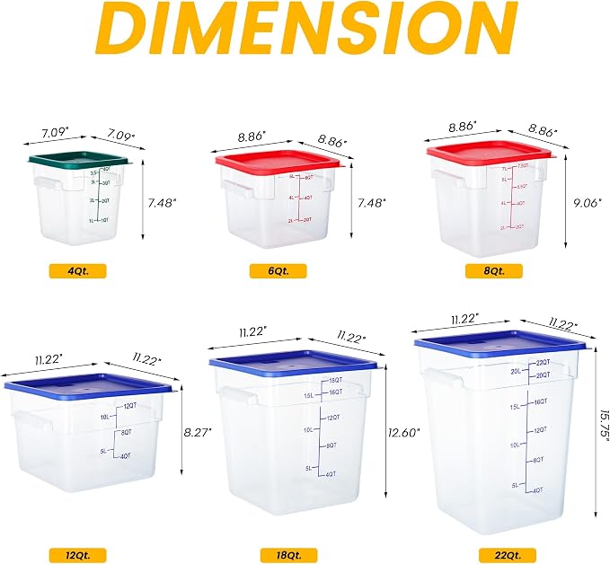 4 Pack Food Storage Containers, 22 Quart - Image 7
