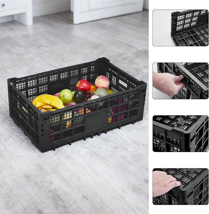 Collapsible Storage Crates, 52 Liter Heavy Duty Foldable Plastic Crates - Image 5