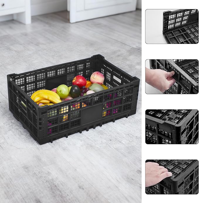 Collapsible Storage Bin Containe, 52 Liter Heavy Duty Transfer Box, 23.6" l x - Image 6