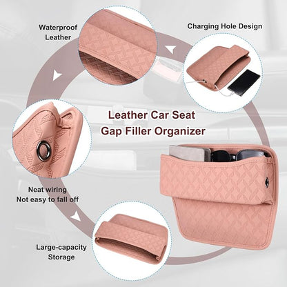 HARFINGTON 2pcs Car Seat Gap Filler Organizer 11.5 x 8 x 2.1 Inch Leather - Image 3
