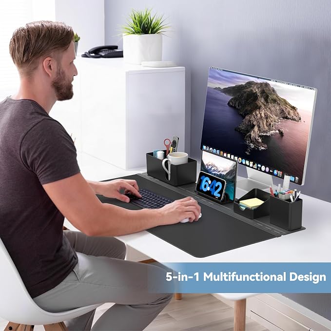 KDD Desk Pad and Magnetic Organizer Set - 5 in 1 Large Mouse Mat - Image 3