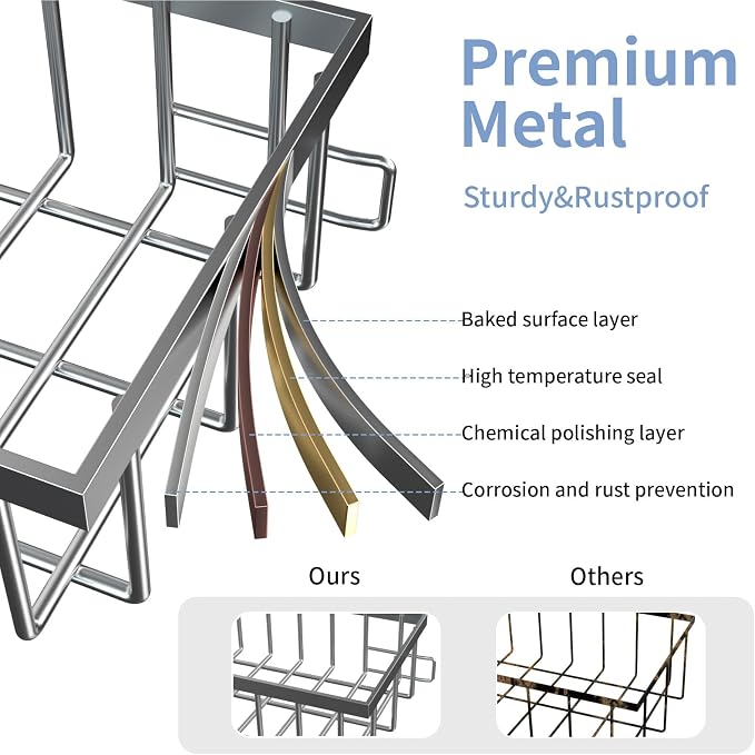 2 Pack Under Sink Organizer Storage 2-Tier Premium Metal Pull-Out Racks - Image 5