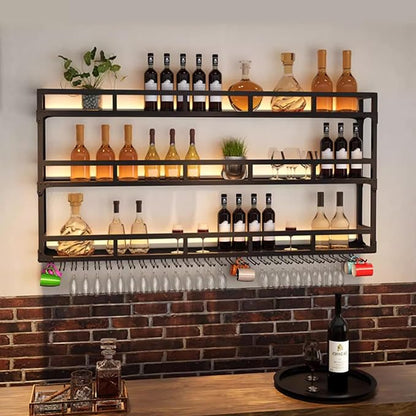 70.8in Wall Mounted Wine Rack, Wine Rack Wall Mounted - Image 3