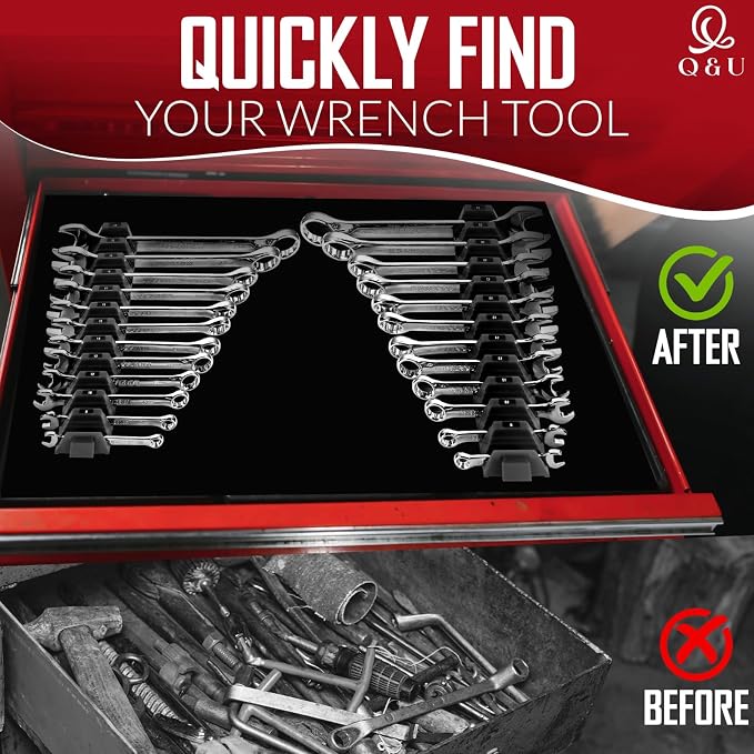 Q&U Wrench Organizer Modular System – 24 PCS Magnetic Wrench Organizer - Image 6