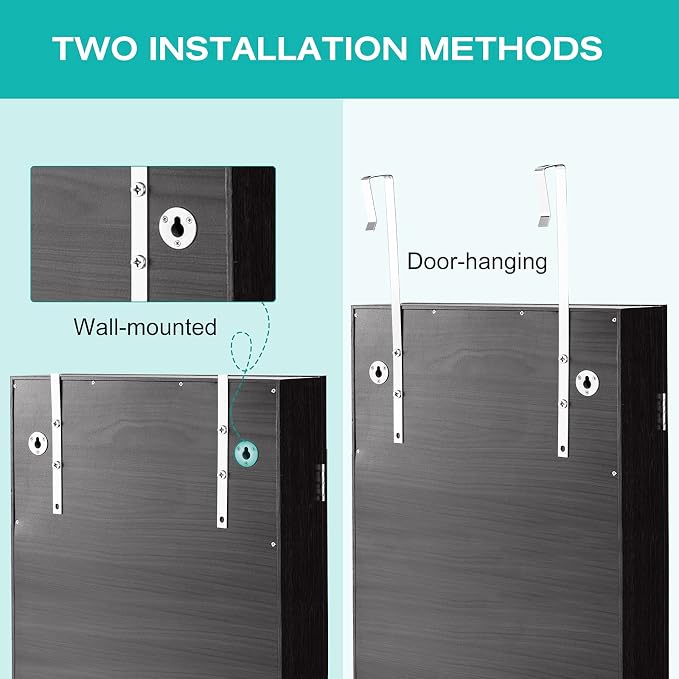 CHARMAID LED Strip Jewelry Armoire - Image 6