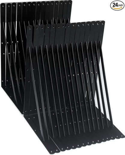 24 Pack L20 x H 12" Black Heavy Duty Shelf Brackets by MHMYDZ