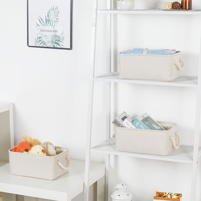 Bidtakay Small Storage Bins for Shelves 3 Pack Fabric Storage Baskets for - Image 3
