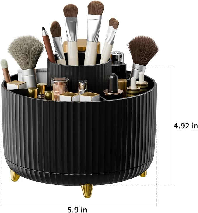 360° Rotate Makeup Brush Holder Organizer, Makeup Organizers Countertop - Image 4