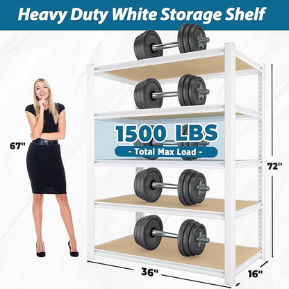 PrimeZone 4 Packs 36" W x 16" D x 72" H Closet Storage Shelves - Image 3