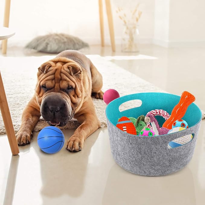 Welaxy Large Storage Basket Felt Open Storage Bins Desk Organize bin Shelf Box - Image 6