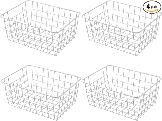 11" Upright Freezer Storage Baskets, Bathroom Organizing by Brightalk