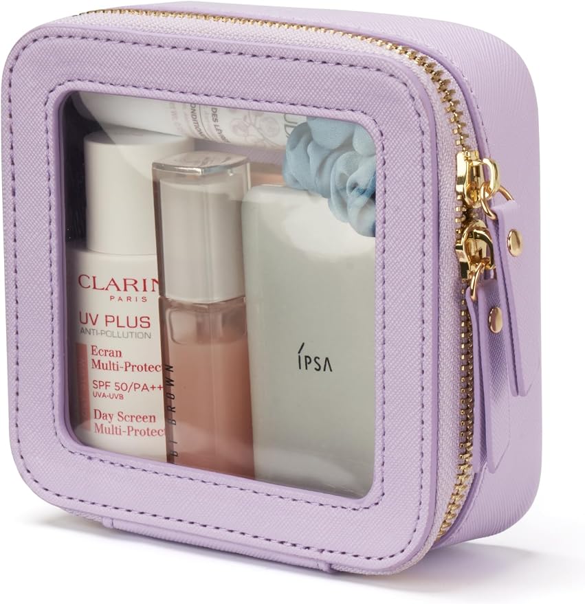 Popvibe Clear Makeup Bag Travel Cosmetic Case Transparent Toiletry Bag by POPVIBE