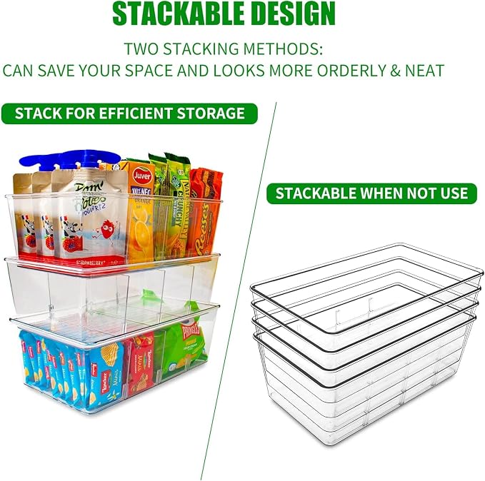 5 Pack Pantry Organizers and Storage, 4 compartment Snack Containers - Image 4
