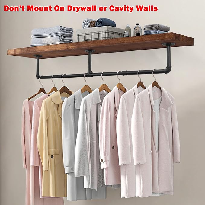 Livabber Industrial Pipe Clothes Rack, Heavy Duty Detachable Iron Garment Rack - Image 4