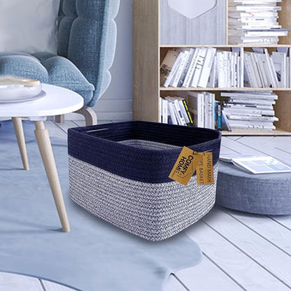 COMFY-HOMI Rectangular Cotton Rope Basket - Image 2