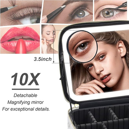 Makeup Bag with Mirror and Light, Makeup Case with Lighted Mirror, Travel - Image 4