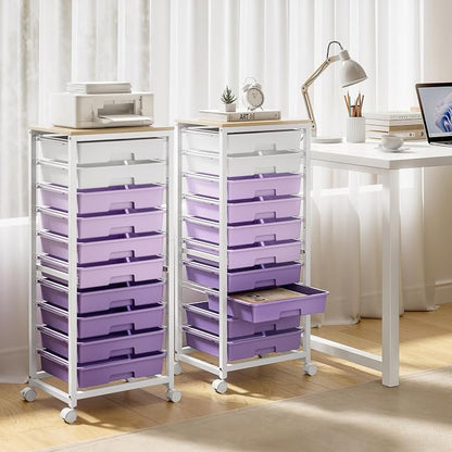 Rolling Cart with Drawers, 10 Drawer Rolling Cart, Storage Cart with Wheels - Image 6