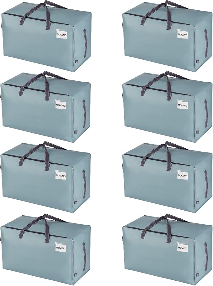 VENO 8 Pack Moving Bags and Large Christmas Decoration Storage Bins by Veno