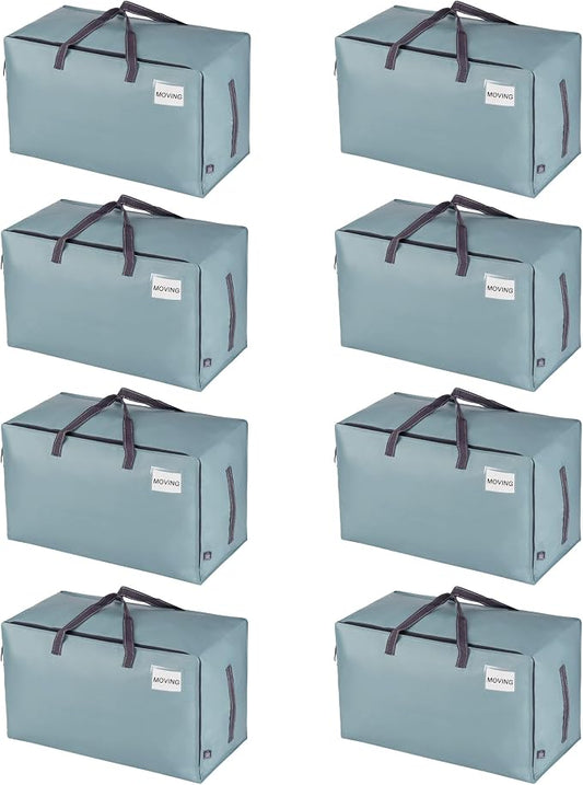 VENO 8 Pack Moving Bags and Large Christmas Decoration Storage Bins by Veno