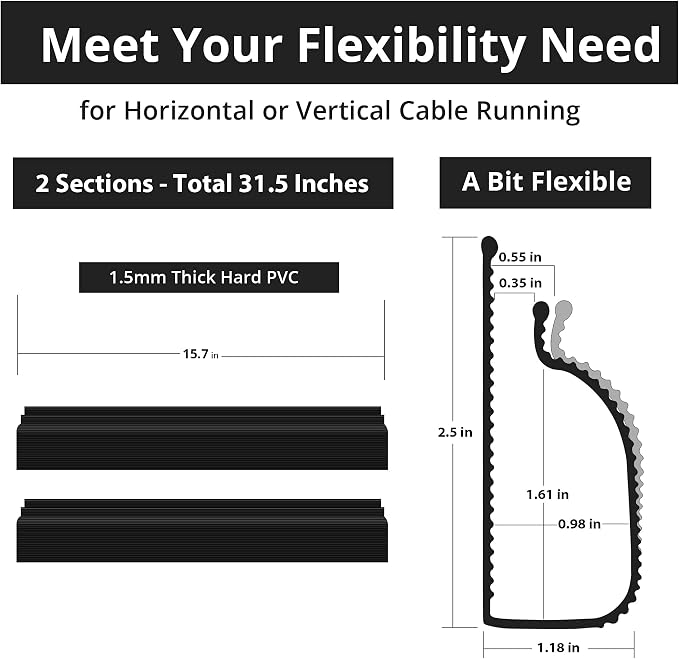 Cable Management Under Desk Self Adhesive Cable Raceways Channel - Image 6