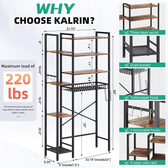 8-Tier Over The Toilet Storage - Image 2