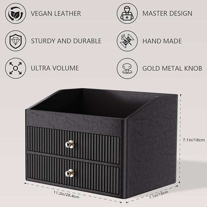 Make up Organizers for Vanity, Leather Makeup organizer for Vanity, Large - Image 4