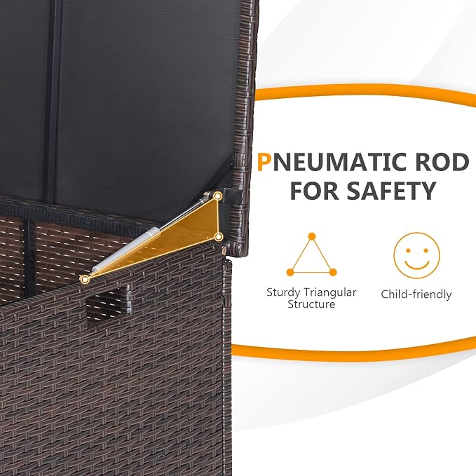 RELAX4LIFE Patio Rattan Storage Box - Image 6