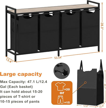 Heybly Laundry Hampers, 4 x 12.5 Gal Laundry Basket - Image 3