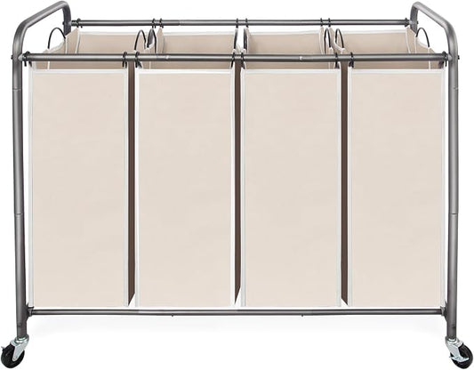 STO STO Laundry Sorter 4 Section, 4 Bag Laundry Hamper, Rolling Laundry Cart by STOSTO