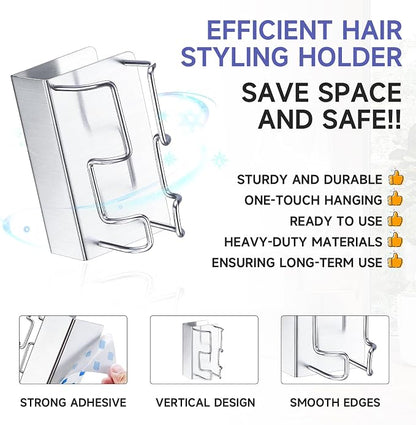Hair Straightener Holder Wall Mounted, Hair Tool Organizer Stainless Steel - Image 7