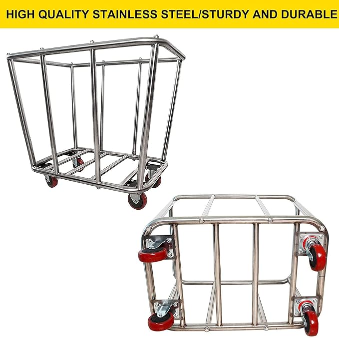Laundry Cart Commercial, 10 Bushel Large Industrial Rolling Laundry Hamper - Image 3