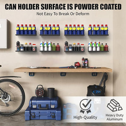8 Pack Spray Bottle Holder Wall-Mounted, Aerosol Spray Can Holder Storage Rack - Image 3