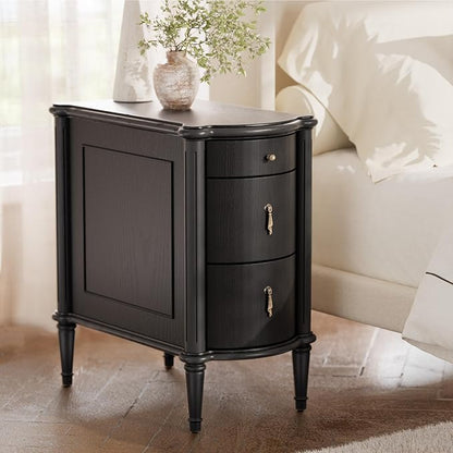 STO'SENSE Nightstand w/Charging Station & 3 Drawers, Pre-Assembled, Vintage by Unknown