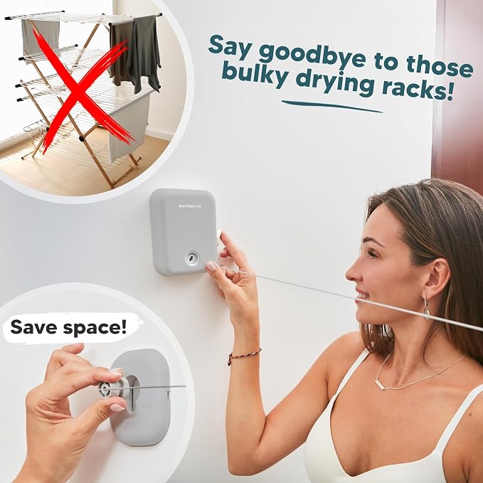 GorillaLine Retractable Clothesline, Indoor and Outdoor, Heavy Duty Wall - Image 6
