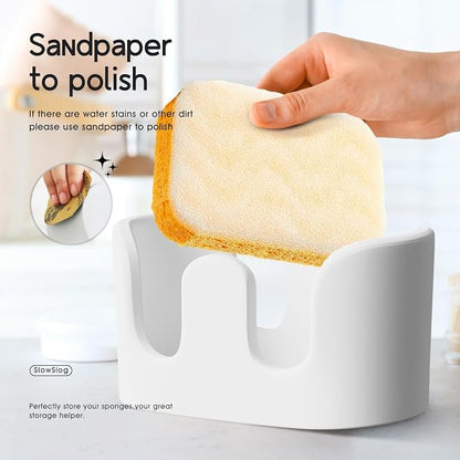 2 Pack Double Sponge Holder, Diatomite Stone Absorbent Sponge Stand - Image 4