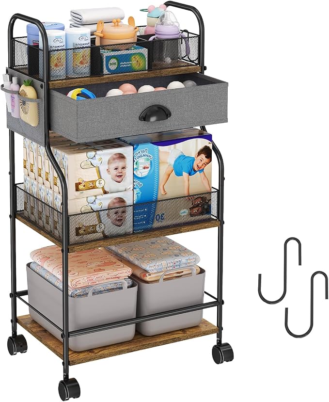 3-Tier Baby Diaper Caddy Cart Organizer - Image 8