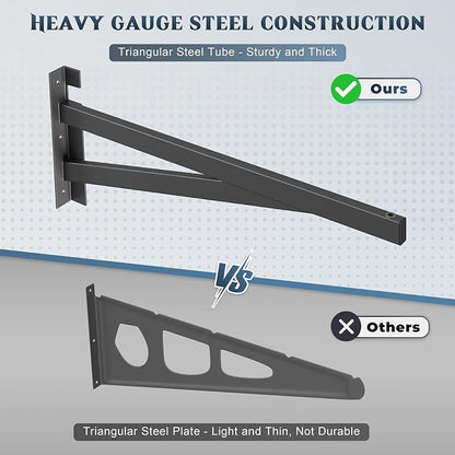 2 Pack Heavy Duty Garage Wall Shelving Set, Wall Mounted, Traditional Style - Image 8