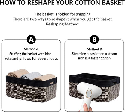 Large Storage Baskets for Shelves, Closet Organizers Bins for Clothes Blanket - Image 7