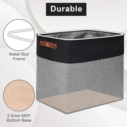 Large Fabric Storage Baskets | 50L Storage Bins, Decorative Linen Closet Baskets - Image 4
